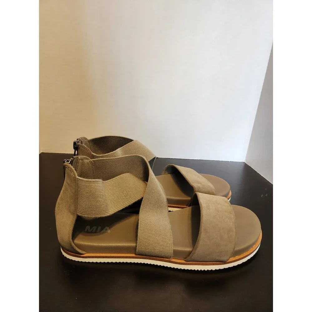 Mia Valuna Elastic Band Sandal Brown Size 6